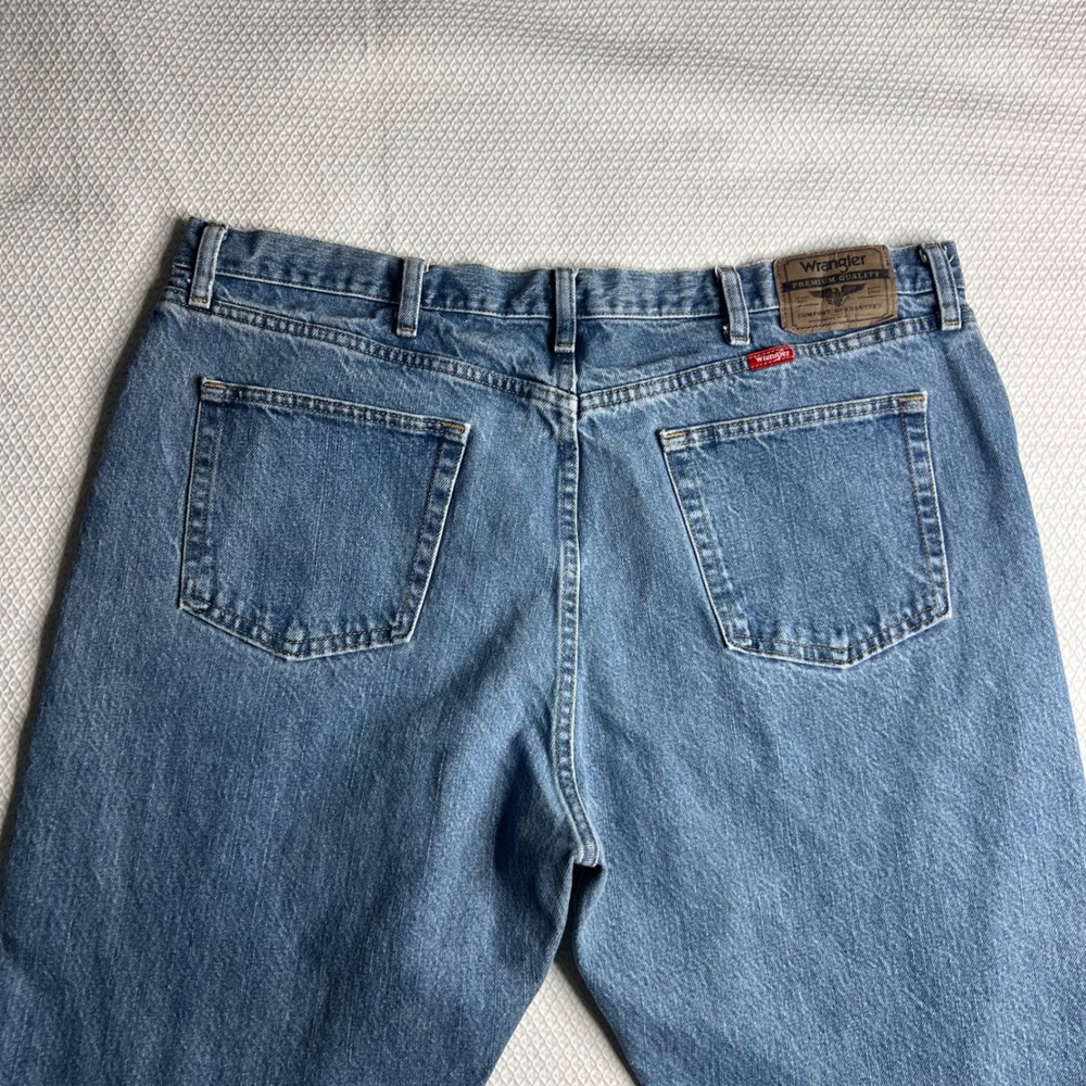 Wrangler Men's Regular Fit Blue Denim Jeans 42x30‎ 100% Cotton Workwear Western